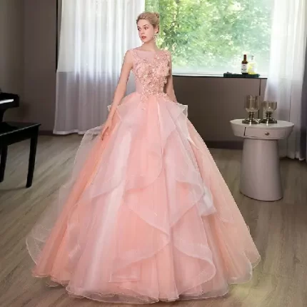 Dark Pink Quinceanera Dresses side