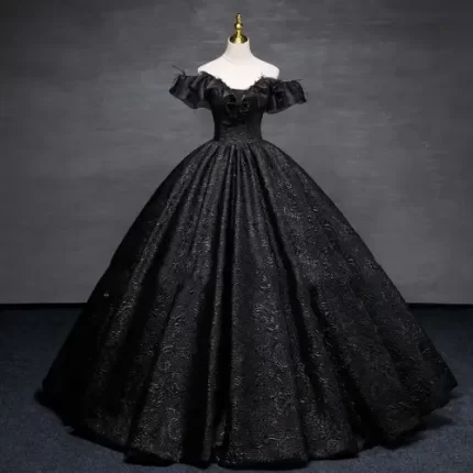 black ball gown