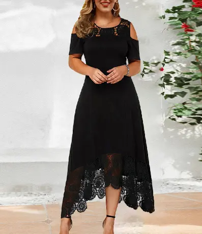 over size black dress